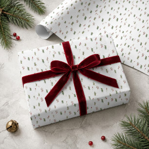 Elegante Kerstmis Rode Bes Evergreen Botanisch Cadeaupapier