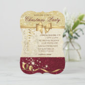 Elegante Kerstmis, Rode Gouden Glitter Corporate P Kaart (Staand voorkant)