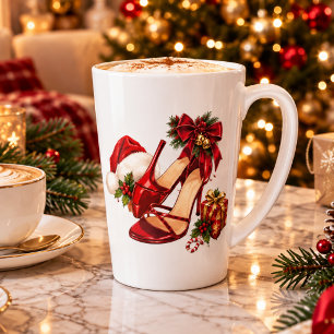 Elegante Kerstmis Rode Hoge Hakken Mok – Festieve