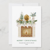 Elegante Kerstmis Samenstelling Corporate Greeting Feestdagenkaart (Voorkant)