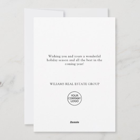 Elegante Kerstmis Samenstelling Corporate Greeting Feestdagenkaart (Achterkant)