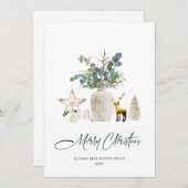 Elegante Kerstmis Samenstelling Corporate Greeting Feestdagenkaart (Voorkant / Achterkant)