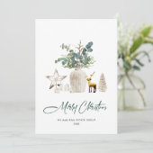 Elegante Kerstmis Samenstelling Corporate Greeting Feestdagenkaart (Staand voorkant)