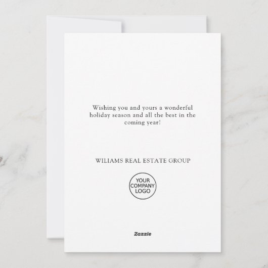 Elegante Kerstmis Samenstelling Corporate Greeting Feestdagenkaart (Achterkant)