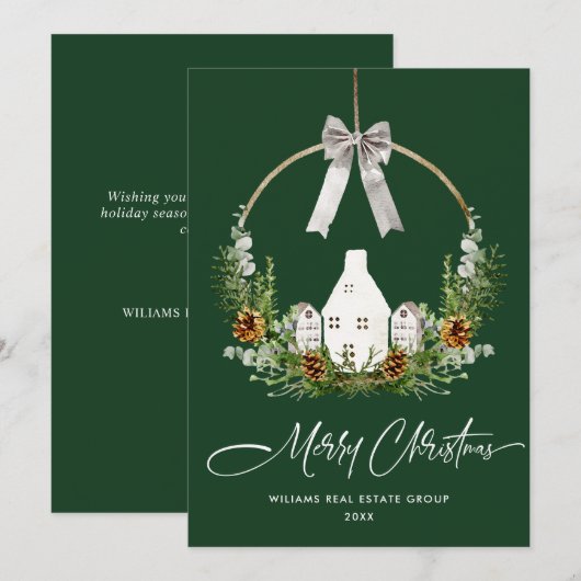 Elegante Kerstmis Samenstelling Corporate Greeting Feestdagenkaart (Voorkant / Achterkant)