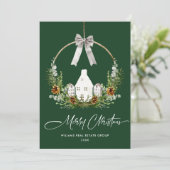 Elegante Kerstmis Samenstelling Corporate Greeting Feestdagenkaart (Staand voorkant)