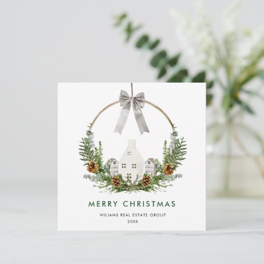 Elegante Kerstmis Samenstelling Corporate Greeting Feestdagenkaart (Staand voorkant)