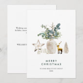 Elegante Kerstmis Samenstelling Corporate Greeting Feestdagenkaart (Voorkant / Achterkant)