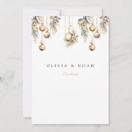 Elegante Kerstmis Save The Date Trouwkaart Aankondiging
