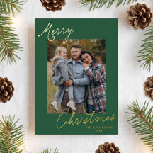 Elegante Kerstmis Script Groene Foto