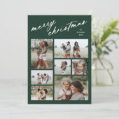 Elegante Kerstmis Script Typografie 7 Foto  Feestdagenkaart (Staand voorkant)
