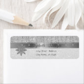 Elegante ,Kerstmis,Sneeuwvlok Zilver Glitter Etiket (Insitu)