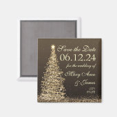 Elegante Kerstmis sparen de datum goud Magneet (Voorkant / Achterkant)