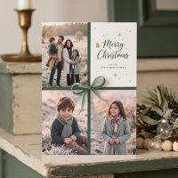 Elegante Kerstmis Strik Familie Foto Collage