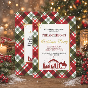 Elegante Kerstmis Tartan Schotse Ruit & Bijbelvers Kaart