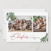 Elegante Kerstmis Typografie 2 Afbeeldingen Feestdagenkaart (Voorkant)