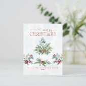 Elegante Kerstmis Typografie  Feestdagenkaart (Staand voorkant)