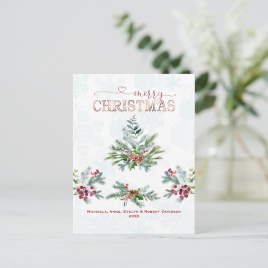 Elegante Kerstmis Typografie  Feestdagenkaart (Staand voorkant)