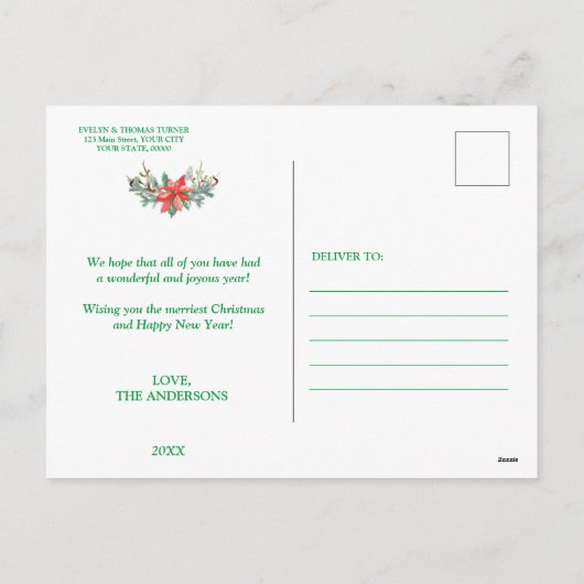 Elegante Kerstmis Typografie  Feestdagenkaart (Achterkant)