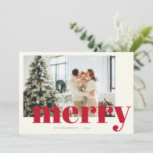 Elegante Kerstmis Typografie Moderne Foto Feestdagenkaart