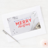 Elegante Kerstmis Vakantie Groet Sticker (Envelop)