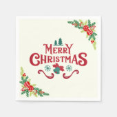 Elegante Kerstmis Vakantie Papieren Servetten (Voorkant)