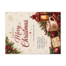 Elegante Kerstmis Vakantie Wenskaart