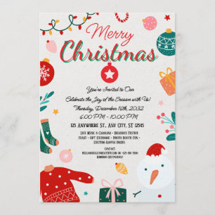 Elegante Kerstmis Vakantie Wenskaart Kaart