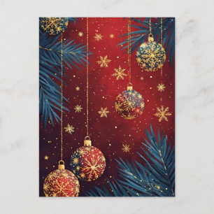 Elegante Kerstmis Versiering Briefkaart