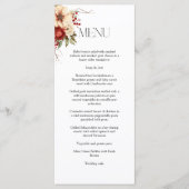 Elegante Kerstmis Winter Bloemen Menu (Voorkant)
