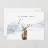 Elegante Kerstmis Winter Bosland Herten Feestdagenkaart (Voorkant / Achterkant)