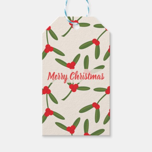 Elegante Kerstmis Winterbessen Feestdagen Cadeaulabel (Voorkant)