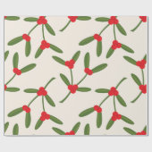 Elegante Kerstmis Winterbessen Vakantie Cadeaupapier (Vlak)