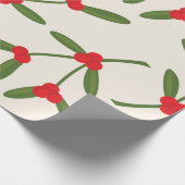 Elegante Kerstmis Winterbessen Vakantie Cadeaupapier (Hoek)