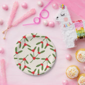 Elegante Kerstmis Winterbessen Vakantie Papieren Bordje (Feest)