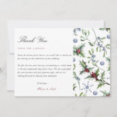 Elegante Kerstmisdecor Winter Dank u kaart (Voorkant)