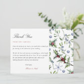 Elegante Kerstmisdecor Winter Dank u kaart (Staand voorkant)