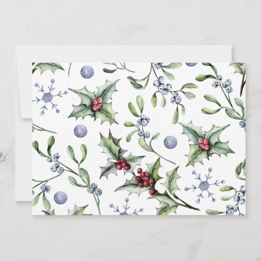 Elegante Kerstmisdecor Winter Dank u kaart (Achterkant)