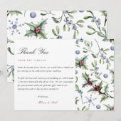 Elegante Kerstmisdecor Winter Dank u kaart (Voorkant / Achterkant)