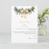 Elegante Kerstmisdecor Winter Dank u kaart (Staand voorkant)