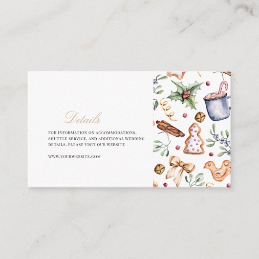 Elegante Kerstmisdecor Winter Details Informatiekaartje (Voorkant)