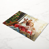 Elegante Kerstmislichten Één Foto Xmas Kaart (Gedraaid)