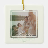 Elegante kerstmonogram foto Vakantie Keramisch Ornament (Voorkant)