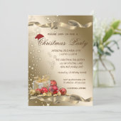 Elegante, kerstmuts, cadeaus kerstfeest kaart (Staand voorkant)
