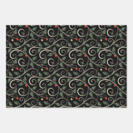 Elegante Kerstnacht – Luxe Inpakpapier Set Vel