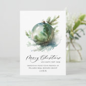 Elegante Kerstornament Bedrijfsbegroeting Feestdagenkaart (Staand voorkant)