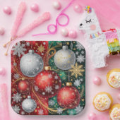 Elegante Kerstornament Papieren Bordje (Feest)