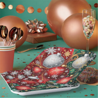 Elegante Kerstornament Papieren Bordje