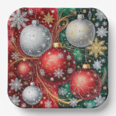 Elegante Kerstornament Papieren Bordje (Voorkant)