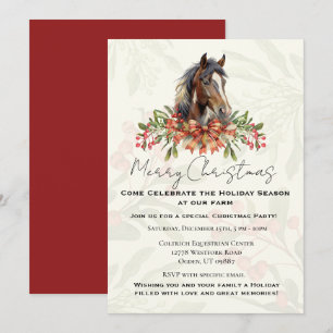 Elegante Kerstpaard Feestdagenkaart